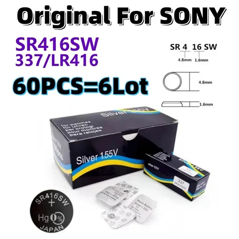 Кнопочные батарейки Sony SR416SW T&E