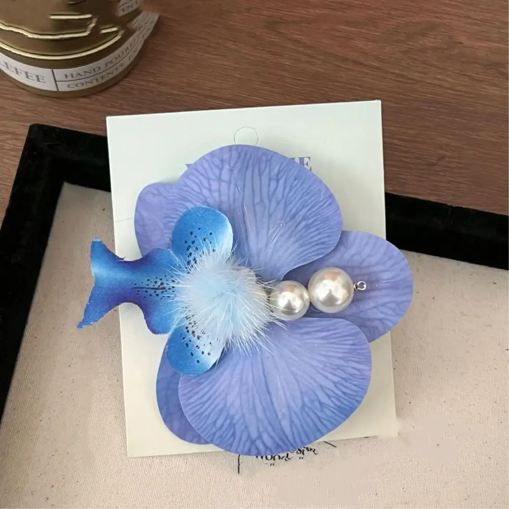 Заколка для волос с жемчугом и цветком орхидеи бабочка орхидея корейский стиль