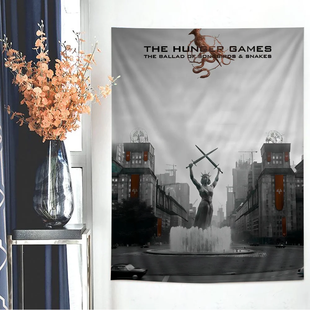 Hunger Games Ballad Songbirds Snake Cartoon Tapestry Hippie Flower Wall Carpets Dorm Decor Art Home