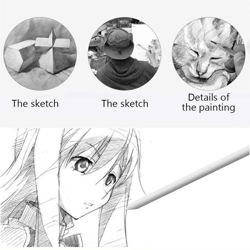 Набор бумажных пенчиков и тортильвов для растушевки 24 шт. инструмент рисования