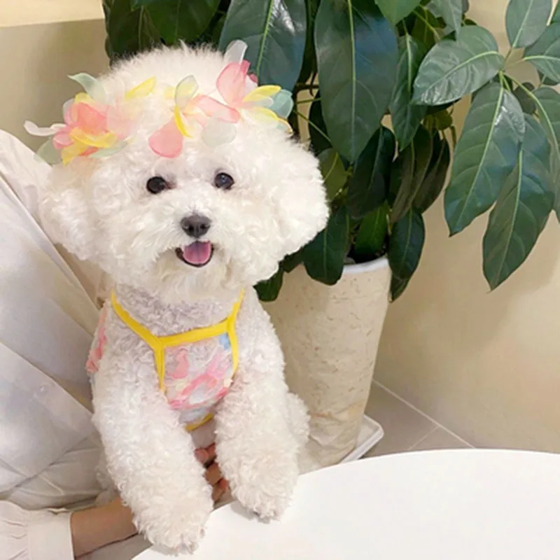

Summer Thin Breathable Dog Clothes Fairy Petals Sling Pet Vest Puppy Chihuahua Cat Small Dog Clothes