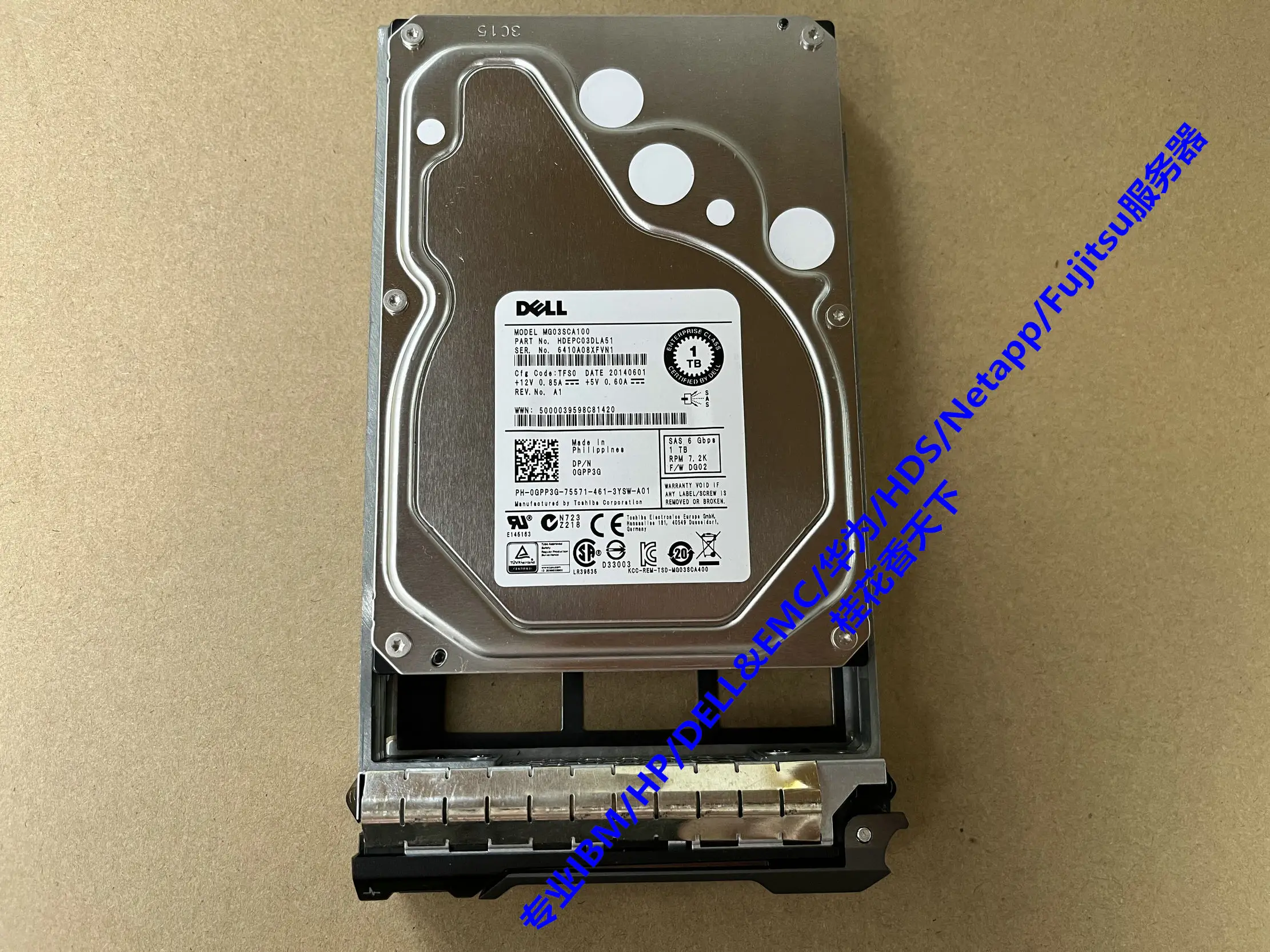 

0GPP3G 1TB 7.2K SAS 6G 3.5 inch R710 720 server hard disk
