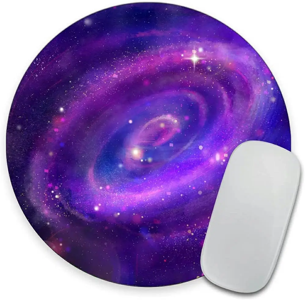 

Colorful Mysterious Fantasy Universe Starry Sky Round Mousepad Waterproof Non-Slip Mousepad for Laptop Computers 7.9x7.9 Inch