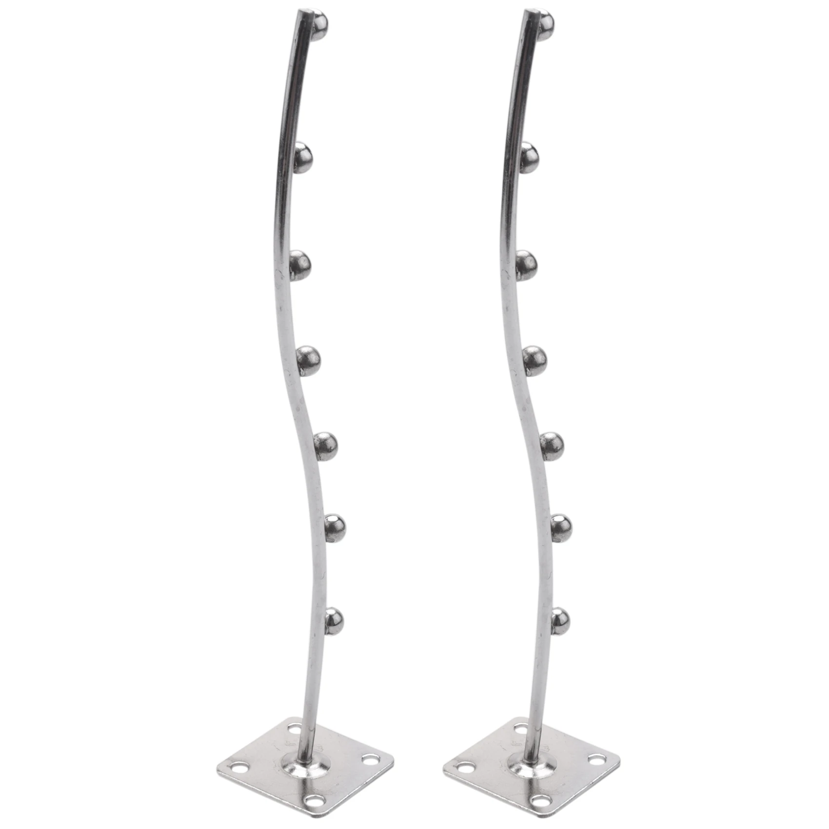

2X Wall Mount Waved Waterfall Hanger Rack 7 Beads Garment Display Hooks