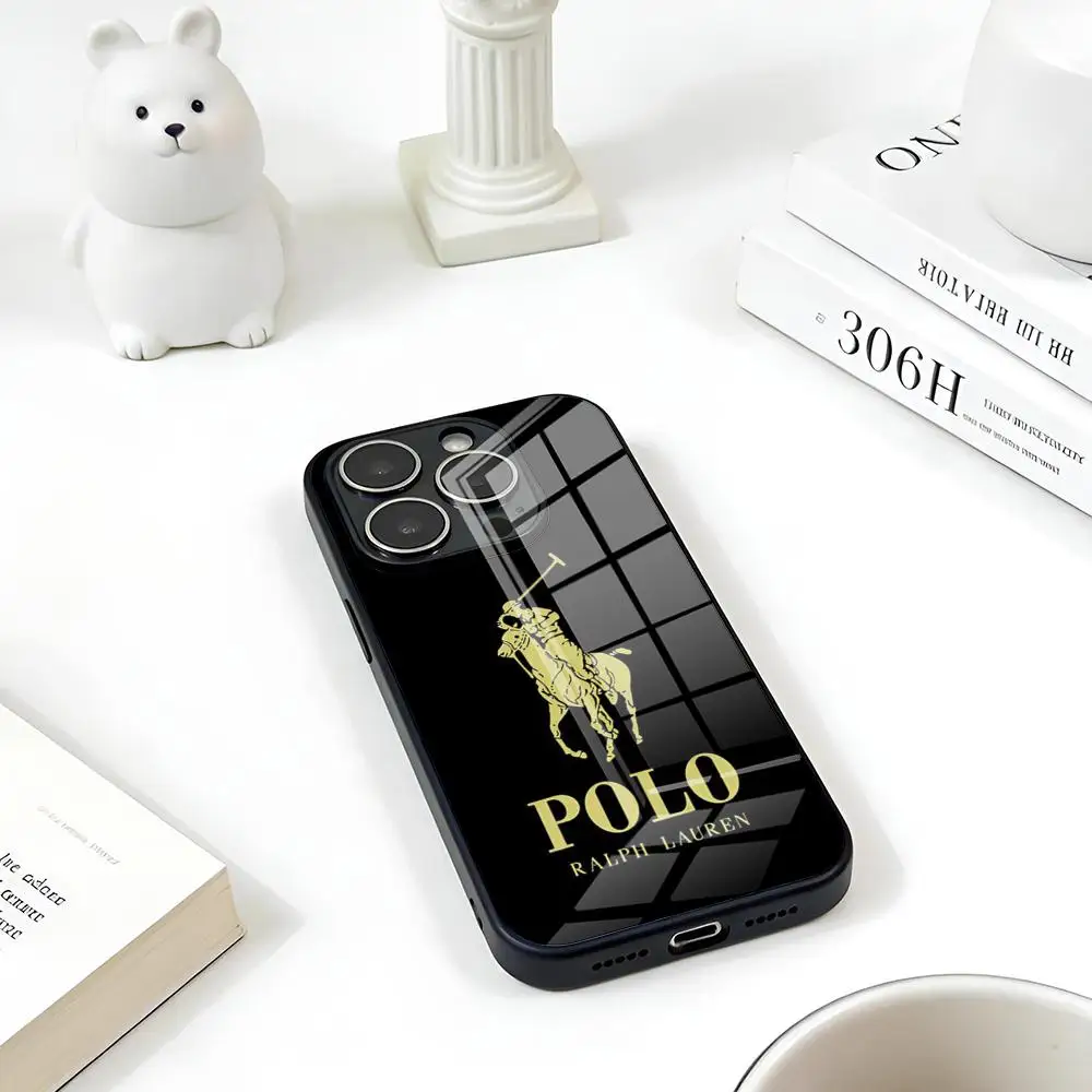 Фото Чехол для телефона Ralphs-S LaureneS Polo для iPhone 17 16 15 14 13 12Pro Max Xr Air Plus, черный, стеклянный, серебристый, жесткий корпус.
