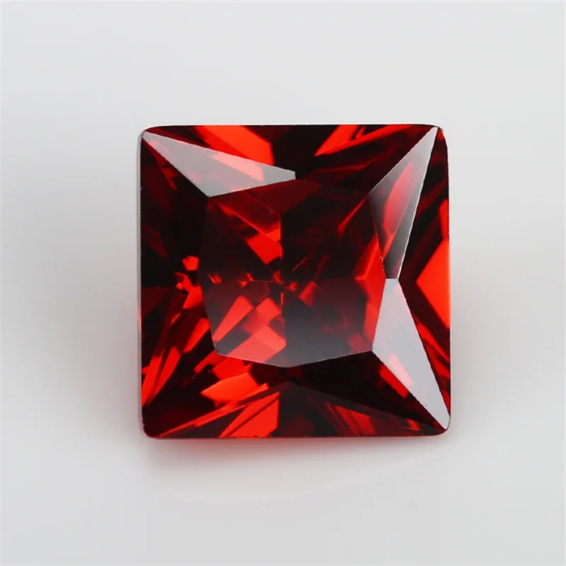 50 шт. 1 5x1 5 ~ 15x15 мм квадратная форма свободный CZ камень гранат AAAAA кубический