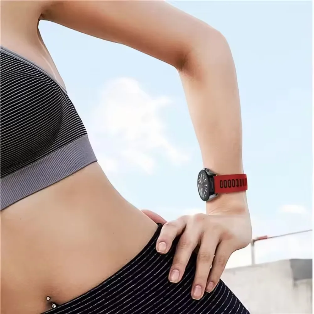 Фото Силиконовый ремешок 20 мм 22 мм для Amazfit Active 2/GTS 4 Mini Cheetah, круглый, удобный для Amazfit GTR/Balance/Bip 6 5/Stratos, ремень №2