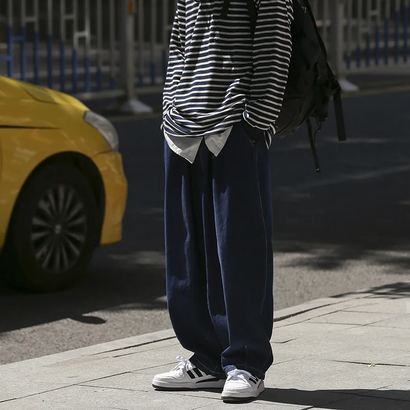 Blue Black Baggy Jeans Men Fashion Oversized Casual Wide Leg Jeans Men Streetwear Hip Hop Loose Straight Denim Trousers Men