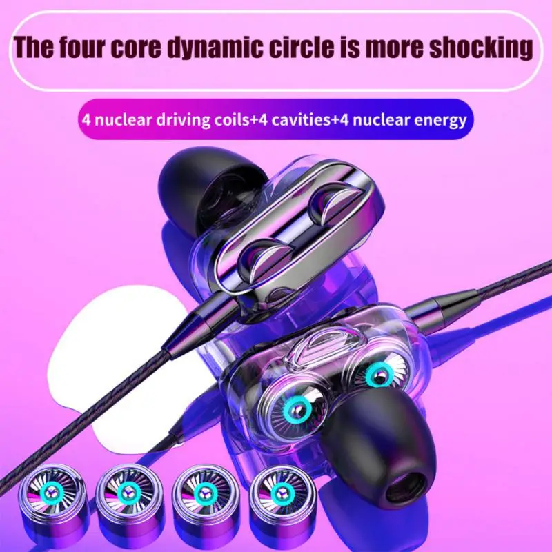 

Bass Sports Earbuds Stereo With Microphone Wired Headset Noise Reduction 3.5mm Tws Wireless Headphones Wired Earbuds Earphones