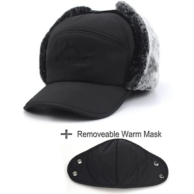 New Winter Warm Thicken Faux Fur Bomber Hat Men Women Ear Flap Cap Ski Soft Thermal Bonnets Hats Caps images - 6