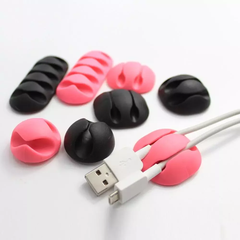 

10pcs/pack Desktop Wire Cable Clips School Office Silicone Cable Organizer Wire Holder Desk Cord Clip Tie Fixer Wire Management