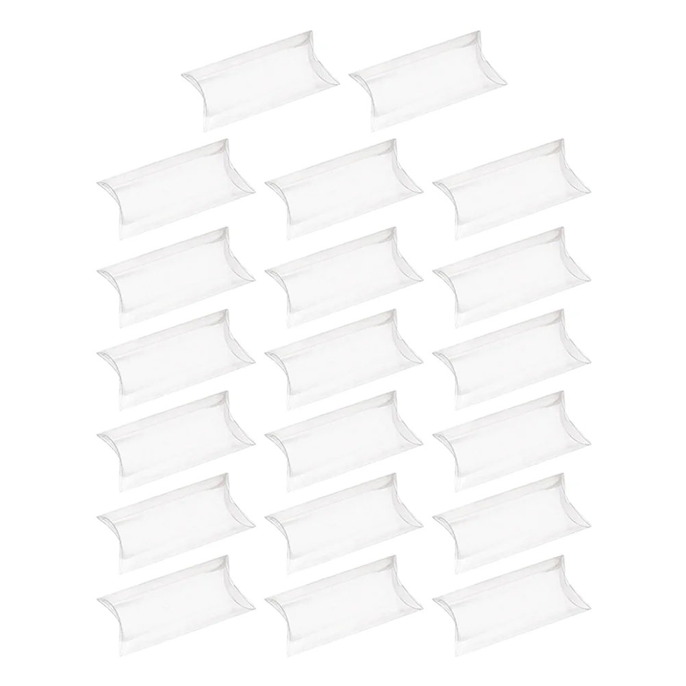 

20Pcs Pillow-shaped Candy Boxes Cookies Storage Boxes Clear Pillow Gift Boxes Party Favor Boxes
