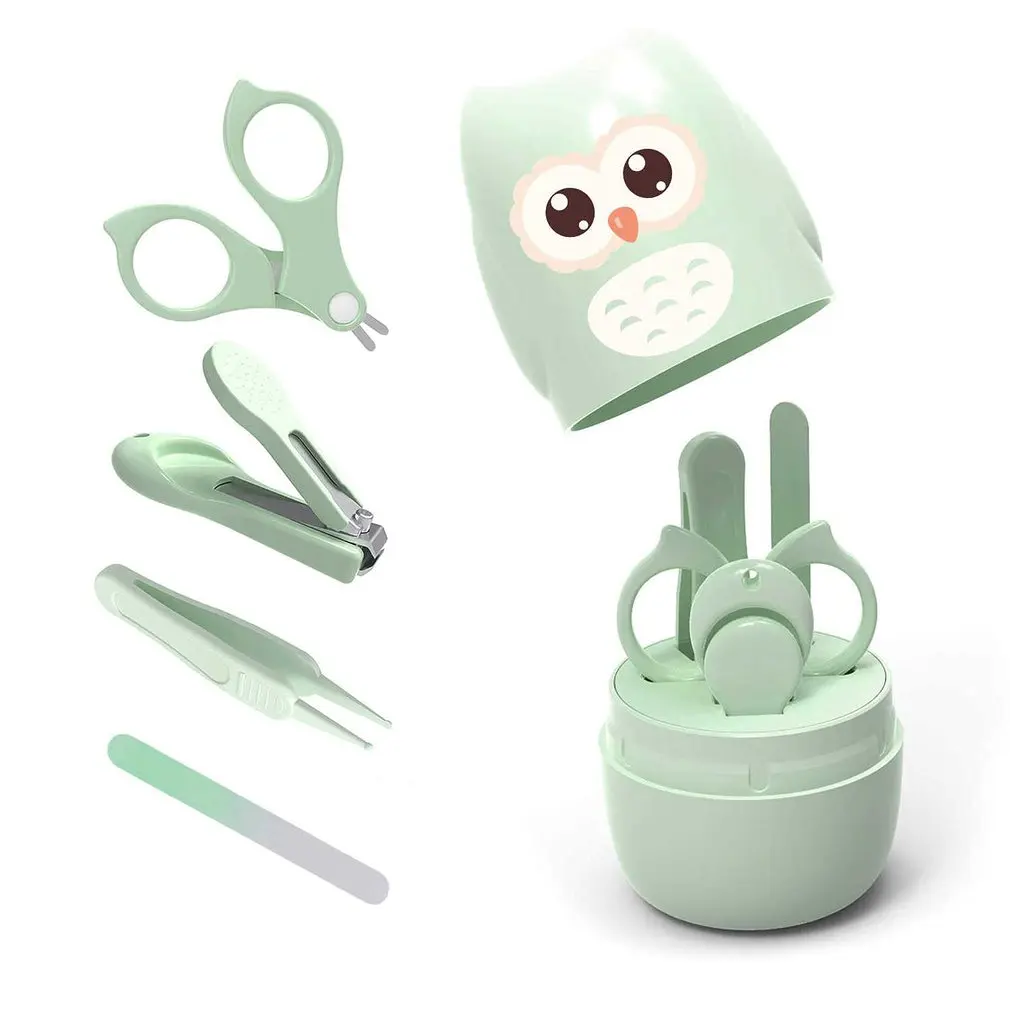 4 In 1 Nail Care Kit With Cute Case Nail Clippers Scissors Nail File Tweezers Manicure Set Pedicure Set For Newborns Child Baby