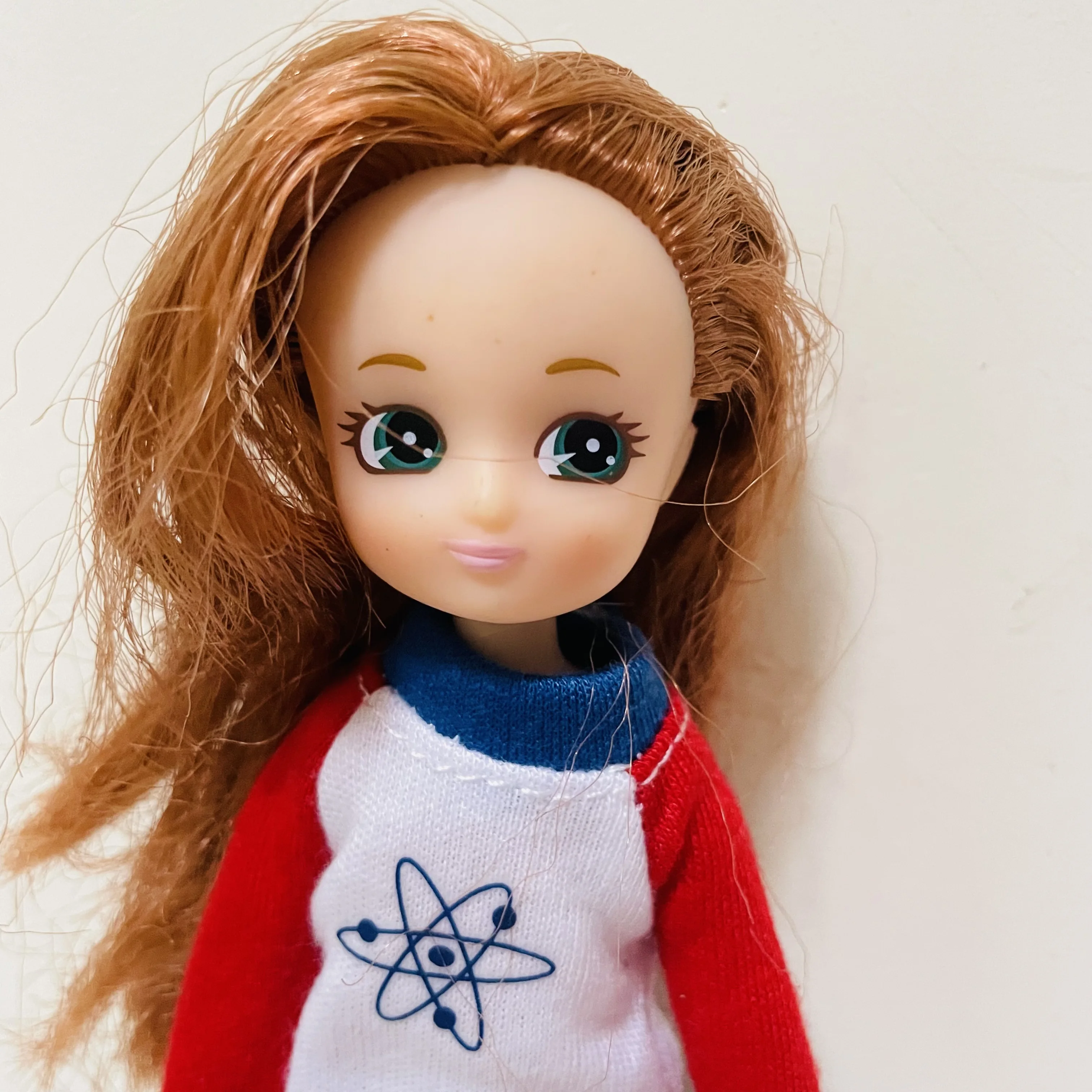 

20cm Original dolls Beautiful Orange hair Cartoon Eyes Lovely girl Casual set 7 joints Old Doll doll Best Gift