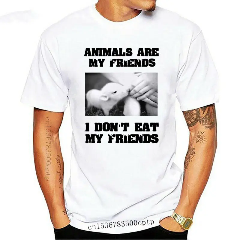 

Белая Вегетарианская футболка с принтом «не ешьте друзей», Вегетарианская футболка для вегетарианцев, все размеры, модный бренд, 494% хлопок, ...