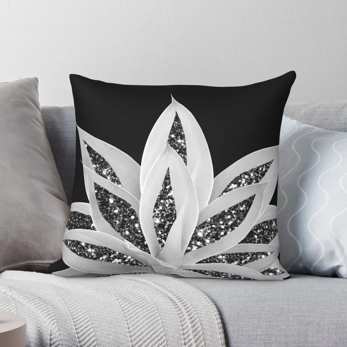 

Серые наволочки Agave из полиэстера и льна, вельветовые Креативные украшения на молнии