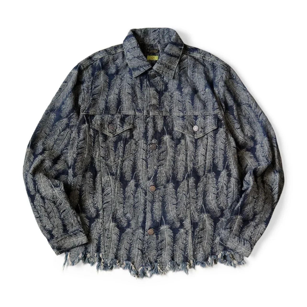 Мужская/женская джинсовая куртка с длинным рукавом и кисточками