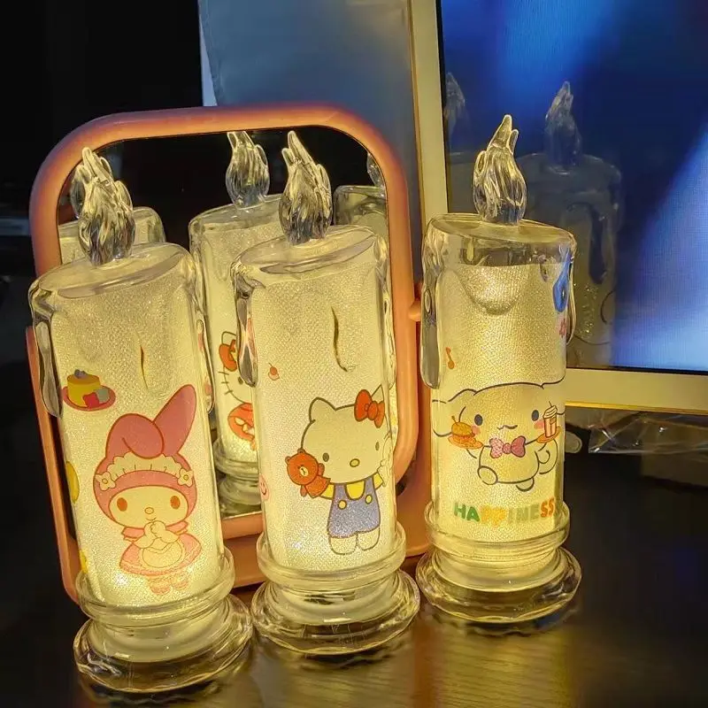 

Kawaii HelloKitty candle light Sanrioed Kuromi Atmosphere Candle Light DIY Night Light Dream Decoration Girlfriend Birthday Gift