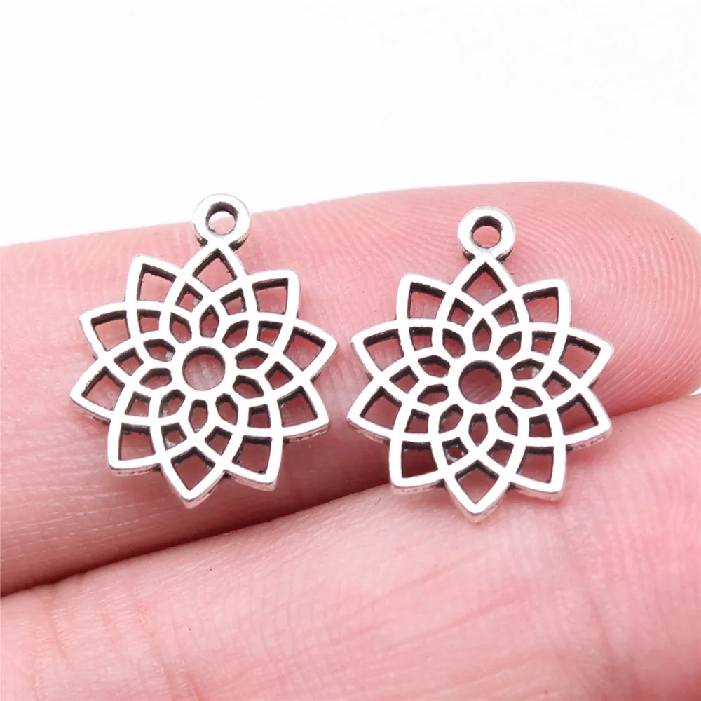 

Подвески в виде чакр для изготовления ювелирных изделий, под античное серебро, 20 шт., 17 х15 мм, B15926