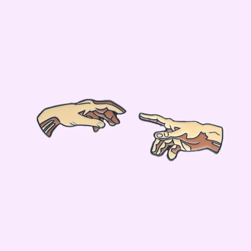 Оптовая продажа, модная эмалированная булавка P3799 Dongmanli из коллекции «Сотворение Адама», булавка для лацкана, значок, ювелирные изделия, подарок для друга