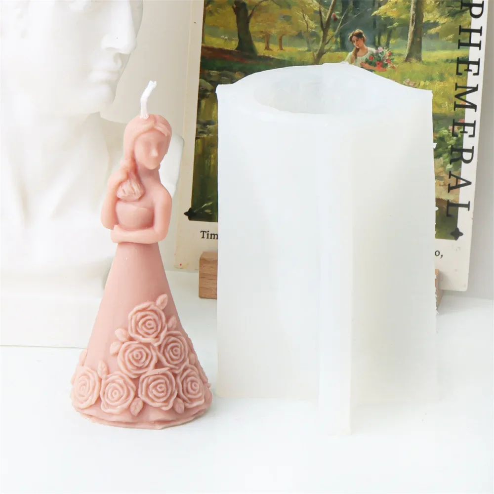 Свадебное платье цветочная юбка силиконовая форма для свечей девочек ангелов