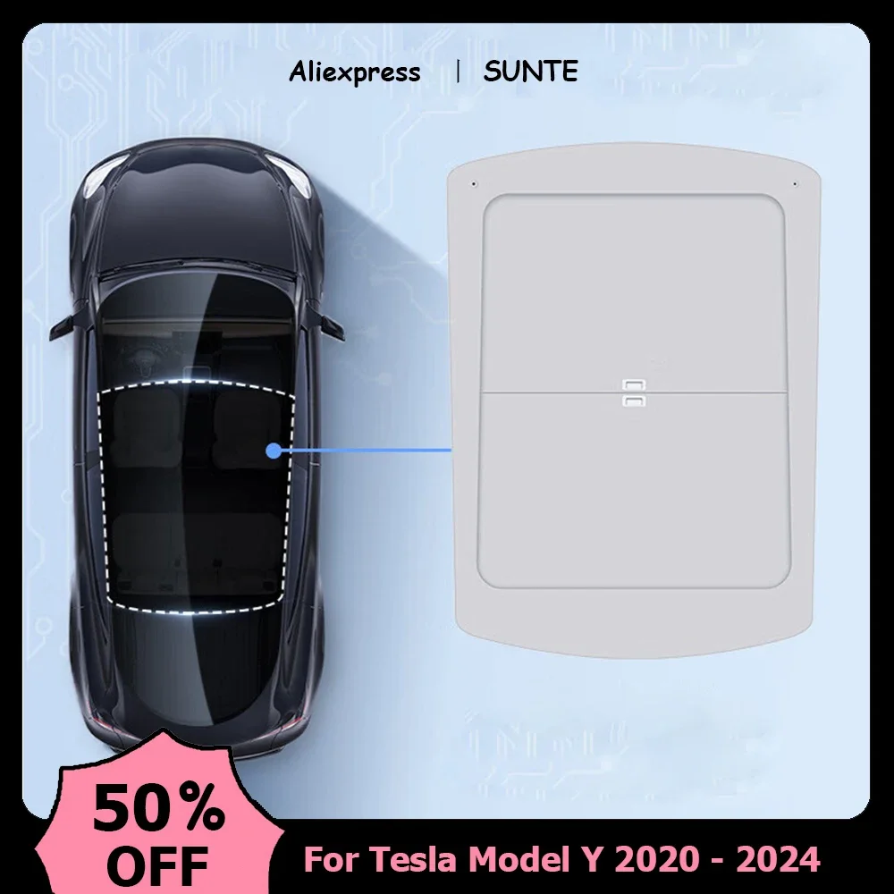 Солнцезащитный козырек SUNTE для Tesla Model Y 2024 магнитный солнцезащитный на крыше