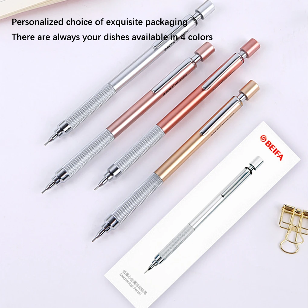 Metal Writing Pens 0 5 0 7mm  Lead Pencils Student Stationery Supplies