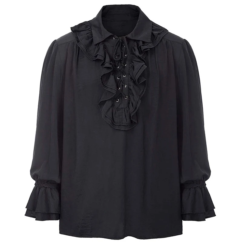 

Мужские шотландские рубашки с рисунком якобита, гилли Килтс, рубашки в средневековом стиле, эпохи Возрождения, стимпанк, Готическая Мужская рубашка для вечевечерние НКИ, Хэллоуина, выпускного вечера, мужская рубашка