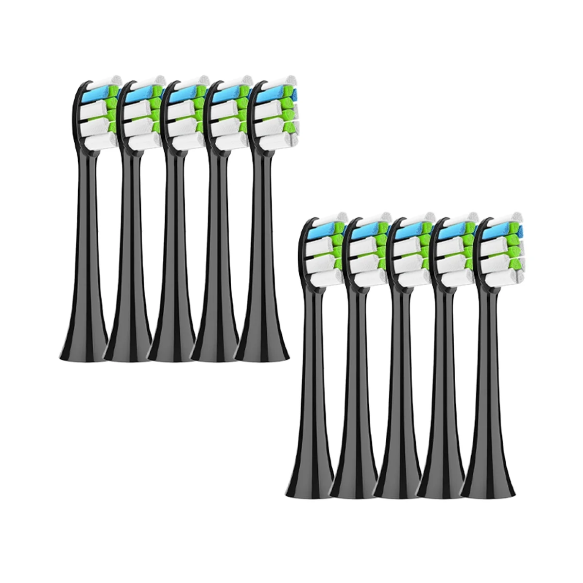 10Pcs Replacement Brush Heads for Philips HX6064 HX6930 HX6730 Sonic Electric Toothbrush Vacuum Soft DuPont Black