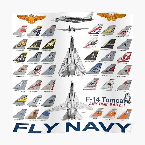 F 14 эскадрильи Tomcat постер украшение для дома художественная живопись винтажная