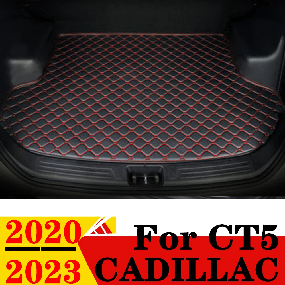 

Коврик для багажника автомобиля Cadillac CT5 2020 2021-2023, плоский боковой водонепроницаемый задний коврик для груза, коврик, аксессуары для авто, подкладка для багажника