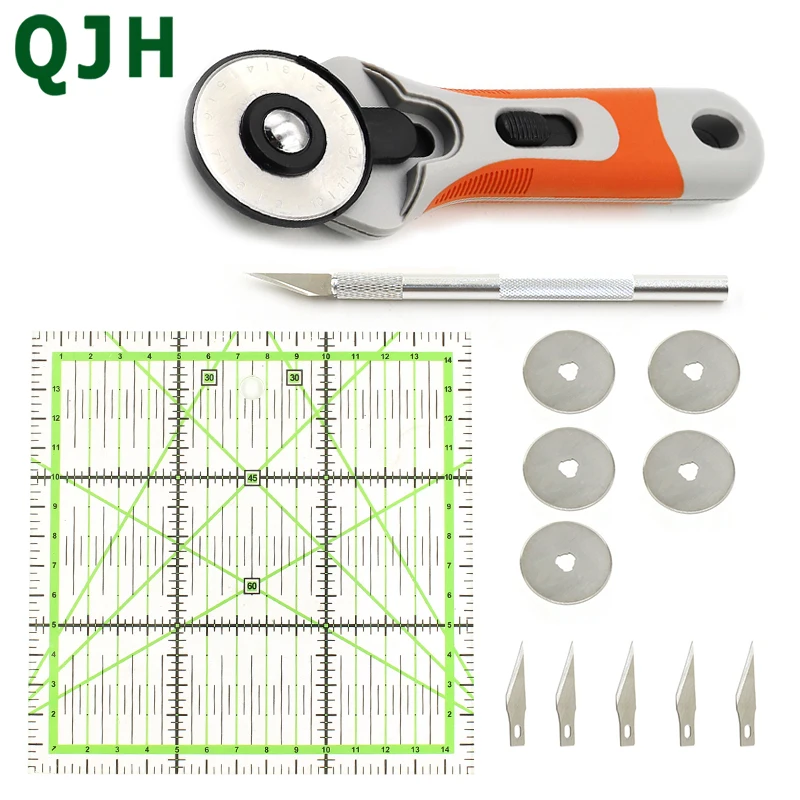 

45mm Leather craft Rotary Cutter Leather Cutting Tool Set Fabric Circular Blade Knife DIY Patchwork Sewing Quilting Tool