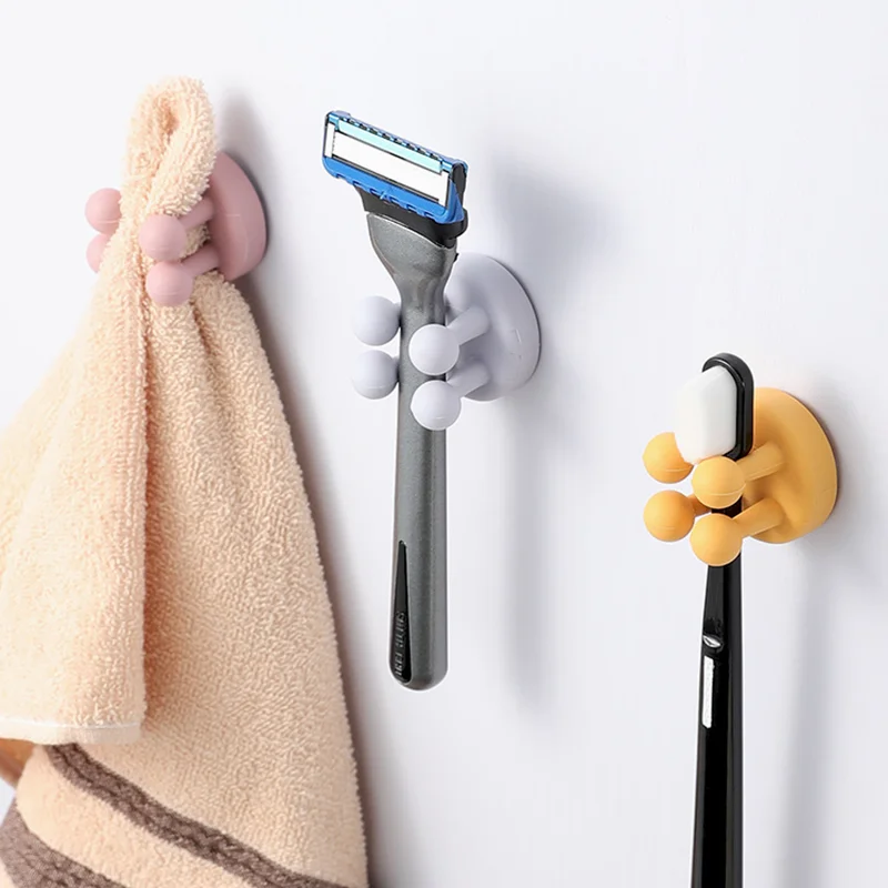 

Креативный силиконовый крючок, Симпатичные бесшовные самоклеящиеся вешалки для дверей в спальню, крючки без перфорации, вешалка для ключей, зонта, полотенец, настенное украшение