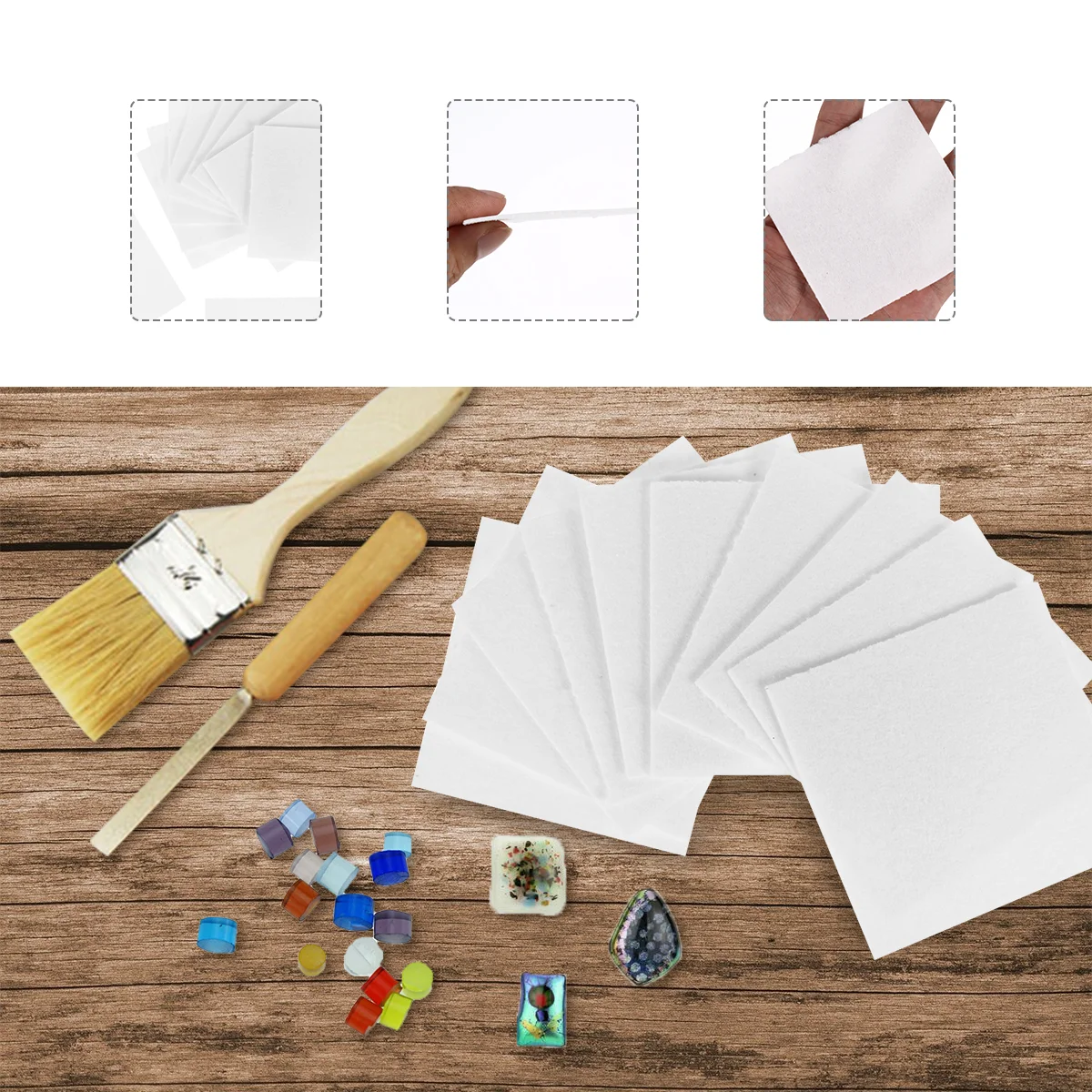 

30 Sheets Glass Fusing Paper Ceramic Fiber Square Paper Microwave Kiln Tool