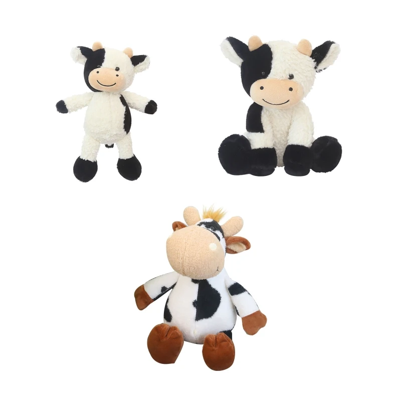 

Soft Stuffed Cow Plush Children Sleeping and Playing Toy Home Decorations Kids Gift Plushies Animal 4 Style