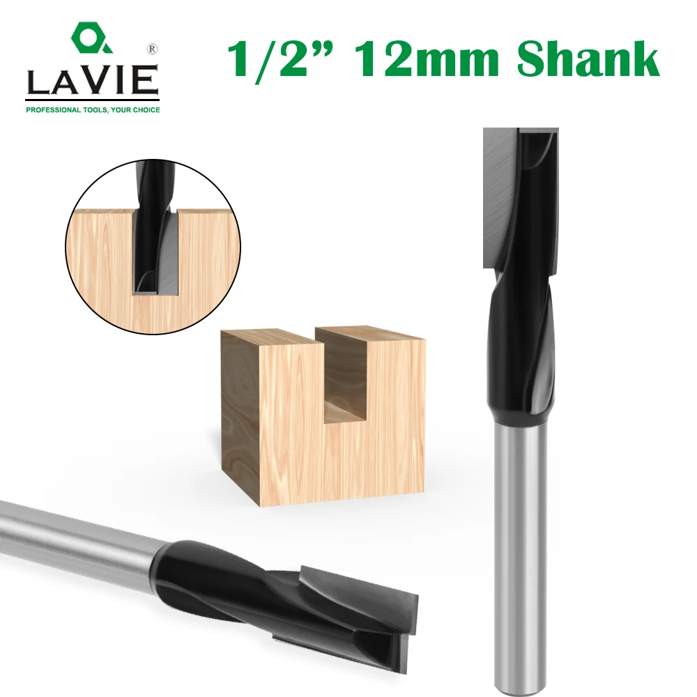

1PC 12mm 12.7mm Shank Lengthened Cleaning Bottom Router Bit Spiral Diameter 17mm Engraving Machine Woodworking Milling Cutter