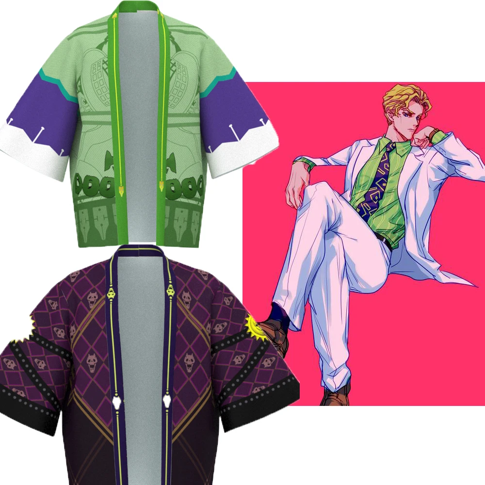

2022 Anime JoJo's Bizarre Adventure Kujo Jotaro Cosplay Costumes Haori KILLER QUEEN Kimono Cloak Bathrobe Pajamas Cardigan Top