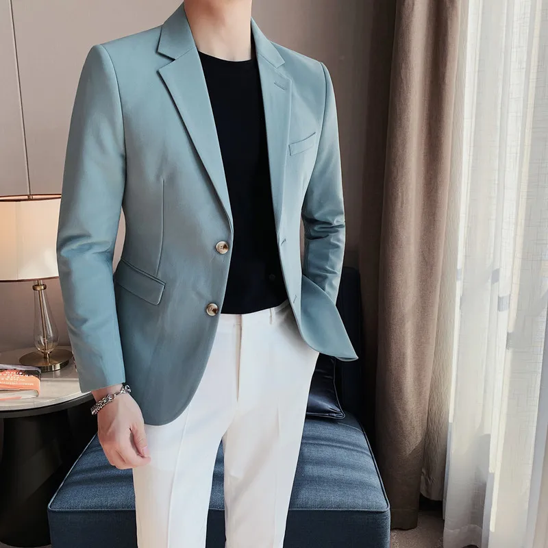 2022 New Arrival Men Fashion Casual Blazer Overcoat Male Slim Fit Suit Jacket Men's Formal Evening Dress Tops Clothing H156