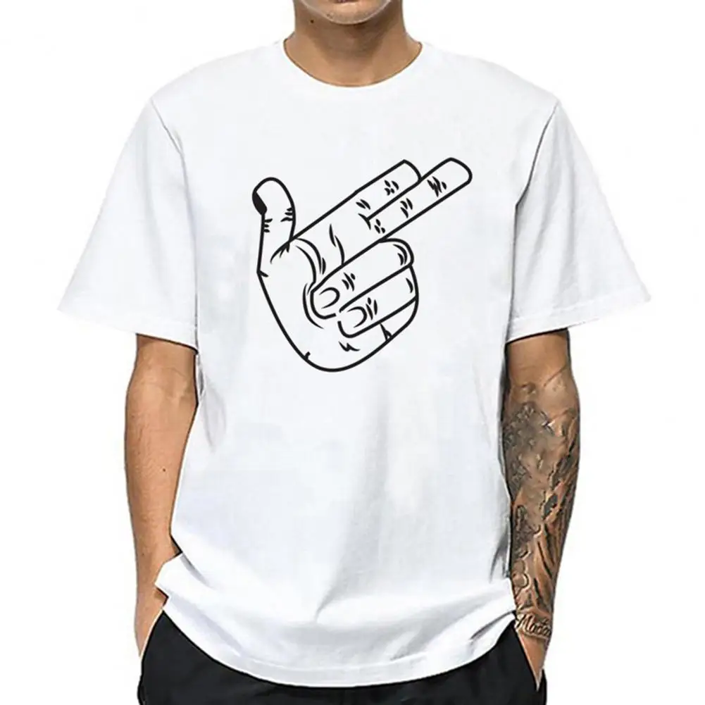 

Men T-shirt Edging Short Sleeve O-neck Men Pullover Top for Summer 2022