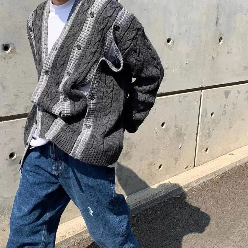 [BOMP] Маленький нишевый съемный свитер на пуговицах повседневный свободный