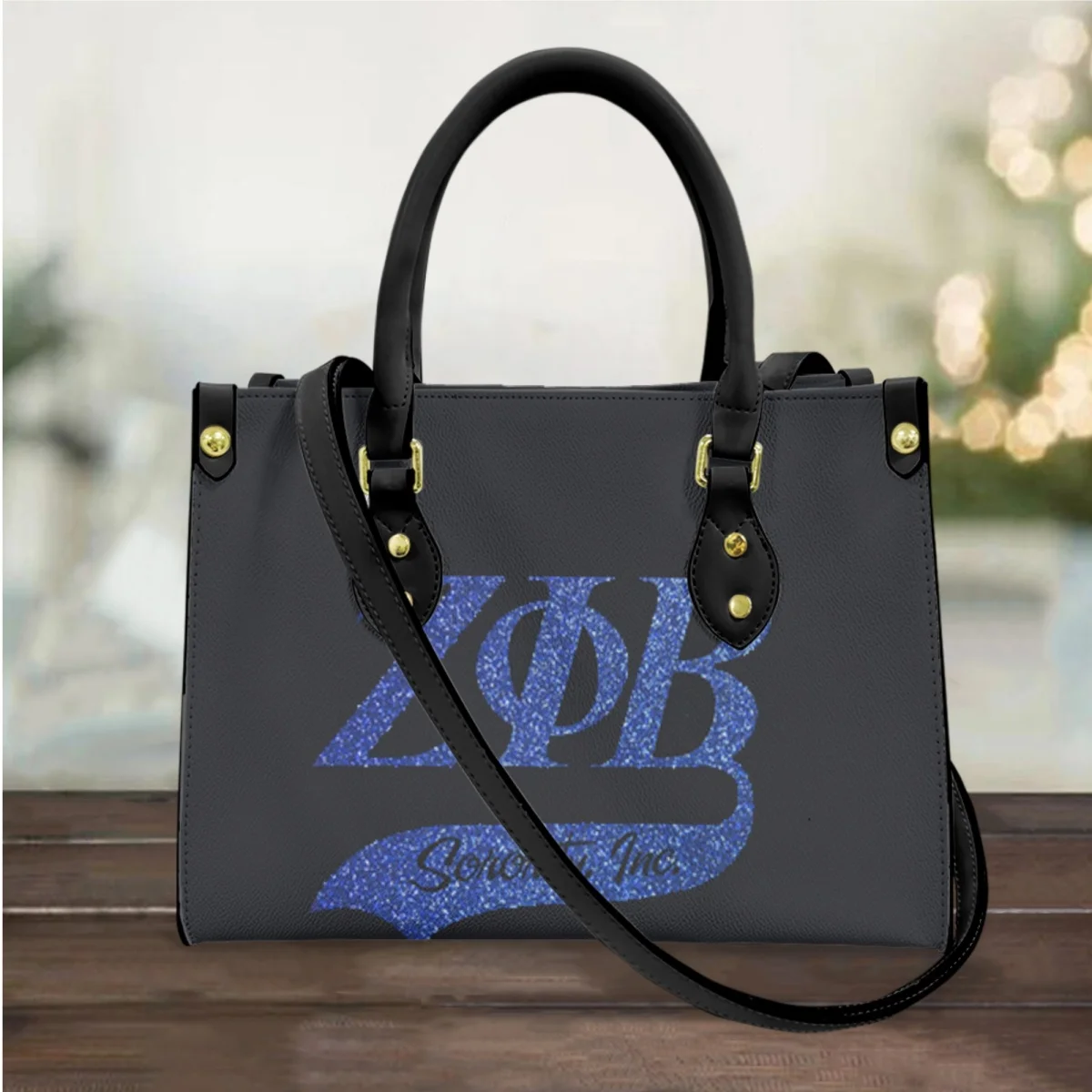 Zeta Phi Beta Designer Luxury PU Leather Bag High Quality Travel Top Handle Shoulder Bag Comfortable Commuter Clutch Gift 2023