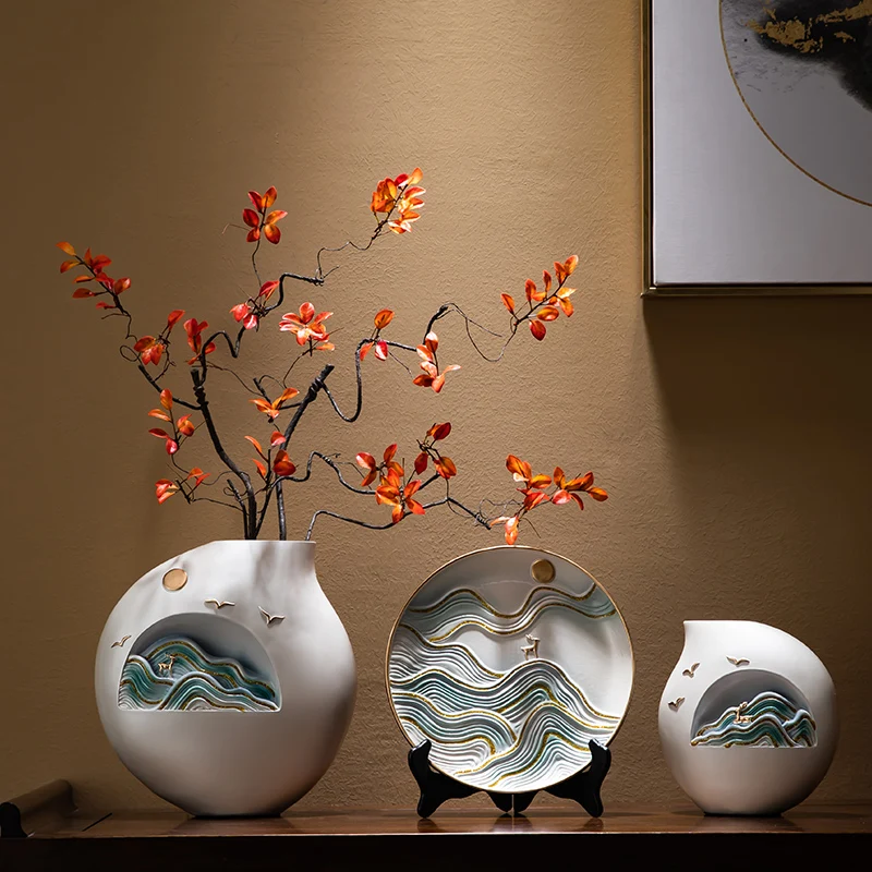 

Chinese style living room porch light luxury decoration high-end atmosphere TV cabinet decoration relocation gift