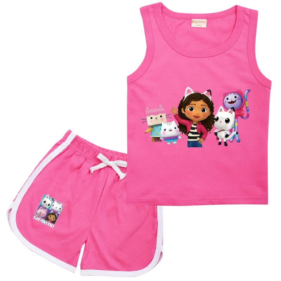 Футболка и шорты для девочек без рукавов в комплекте 2 предмета