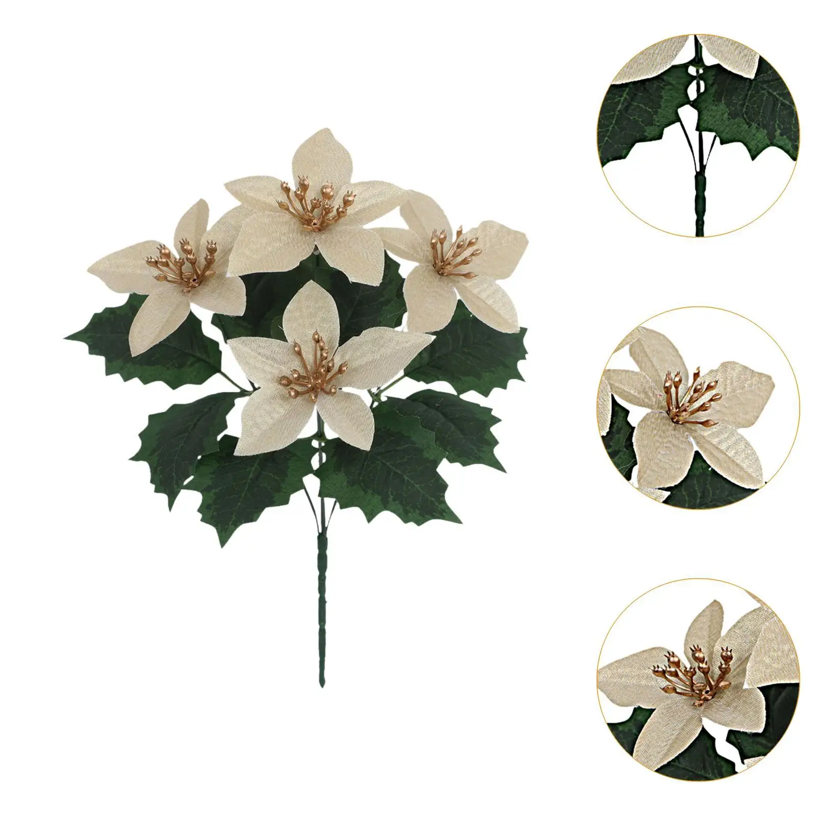 Искусственные рождественские цветы реалистичный садовый реквизит для