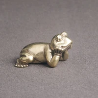 antique solid brass frog desktop ornament creative tea pet bronze ornament