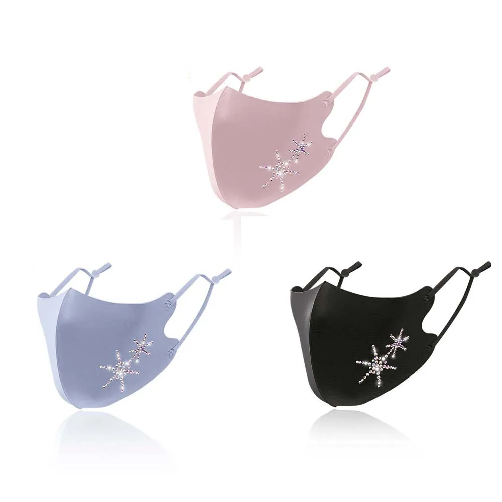 Нежная унисекс со стразами защита от загрязнения ледяной шелк многоразовая