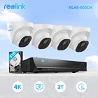 Reolink 4K Система охранной камеры RLK8-800D4 8MP 247 запись PoE камера видеонаблюдения CCTV комплект RLK8-800D4