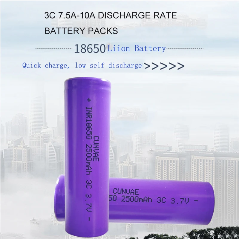 100pcs 3.7V 18650 ICR8650 2500mAh Rechargeable Battery 3C Discharge Rate Li-ion For Power Scooter battery on. 100 штук 3.7В 18650 ICR8650 2500мАч аккумулятор с возможностью перезарядки 3С скорость разряда литий-ионный для электроскутера.