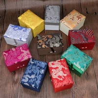10pcs 10.5x6.5x6 cm High End Chinese Silk Jewelry Box Cotton Filled Luxury Seal Gift Packaging Boxes Signet Storage Cases