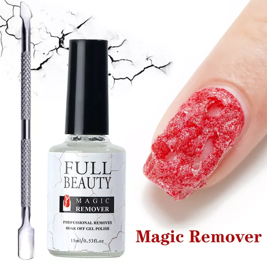 

15ml Burst Magic Remover Nail Art Soak Off Gel Lacquer Degreaser Safe Non-Harmful Cleanser Cream Manicure Pusher Tool LY1038-1